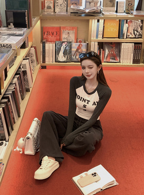 现货【LA美式玩味】Point at 54——“撞色”收腰版！水浆印花Tee