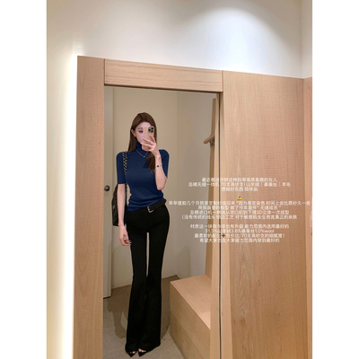 现货 小富婆“岛精无缝一体机”zui高版——”70支高纱“高领短袖