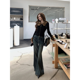 427g重磅两穿wool开衫 现货 豹纹毛领 ——可拆卸 千禧玛格丽