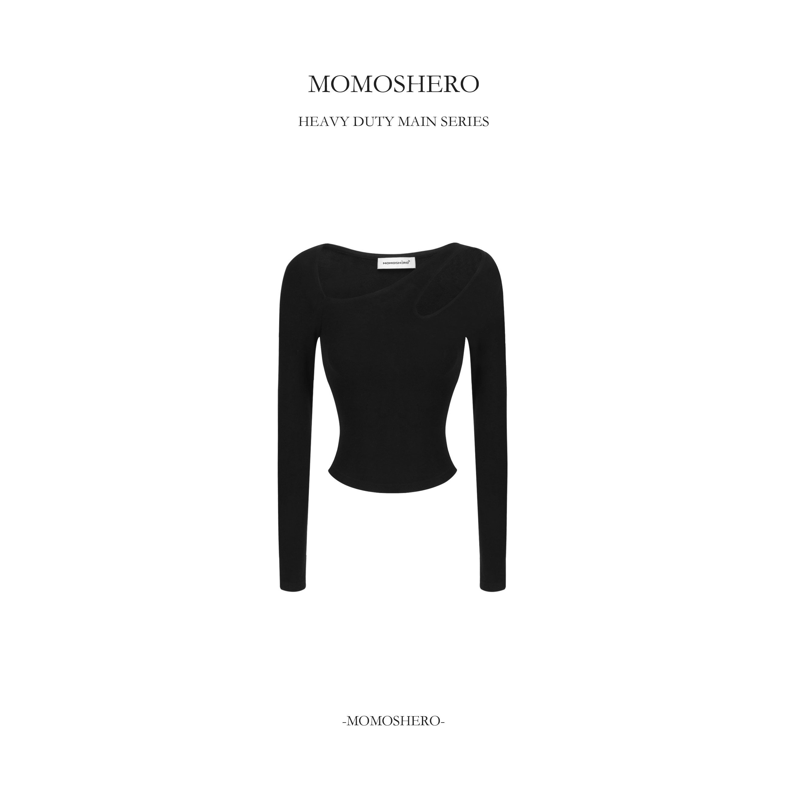 Momoshero【私品"美肩"T】基础lady颜~”美欲肩线”斜肩镂空上衣