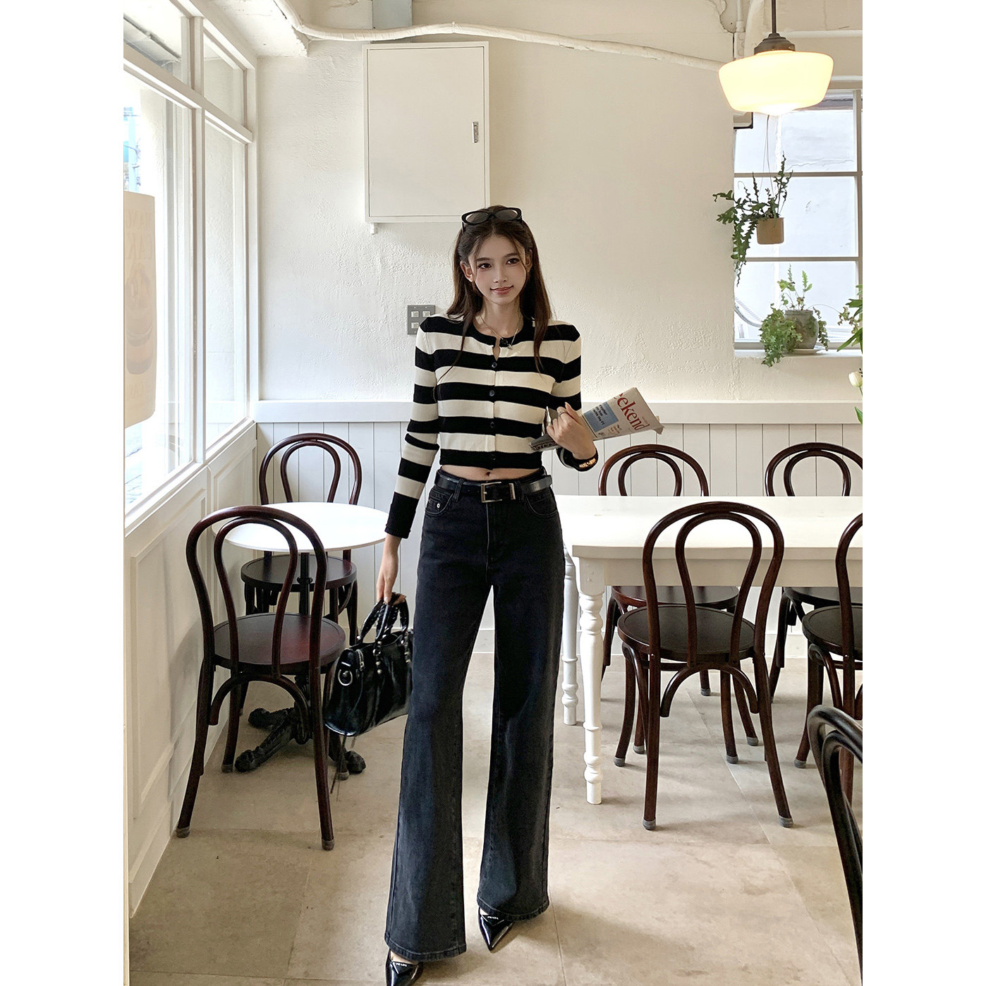 现货【宽松露2.0】调性chill感—— “布鲁斯条纹”毛织开衫上衣,女装/女士精品,毛针织衫,淘宝优惠券,粉丝福利购,淘宝优惠卷