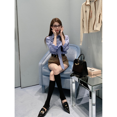 【丽斯顿高校】我的学究mlu~celeste英爵艺术生衬衫&50羊毛裤