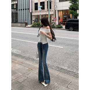 紧身喇叭裤 限量 ——蓝调滤镜大女主feel 主推低腰版 初代腿精