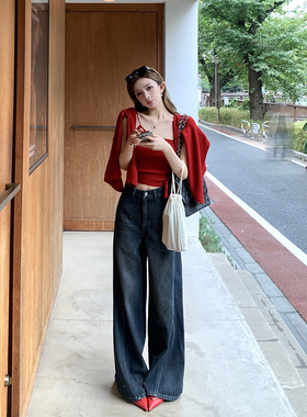 限量【半熟港女】Weekly outfit斜领口吊带/开衫&侧缝！藏石原牛