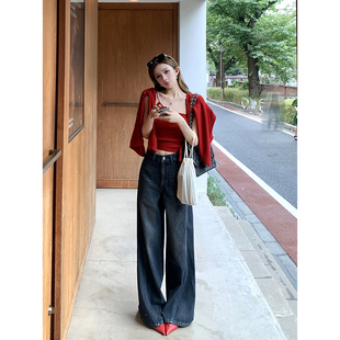 现货【半熟港女】Weekly outfit斜领口吊带/开衫&侧缝!藏石原牛