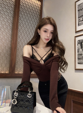 Momoshero【允真Oni】Lux淡颜系~绵羊毛版!一字肩静奢绞花毛手衣