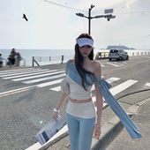 抹胸感 上衣 ｜独有summer配色 撞色斜肩 涉谷girl 飘带版