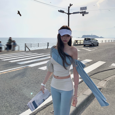 【涉谷girl】飘带版｜独有summer配色！撞色斜肩“抹胸感”上衣