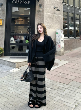 现货【Walk in条纹裤】Oxygen daily半永久——日常宽条纹裤