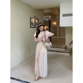 lace光影情书 复古wild 100亚麻沙洲T 现货 手工编织绳 纱裙