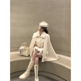现货江原道初雪 月光典藏 &绵羊毛斗篷外套&小香裤