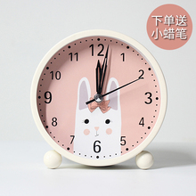 小闹钟北欧风格时钟台钟专用电子儿童卡通静音桌面卧室学生用简约