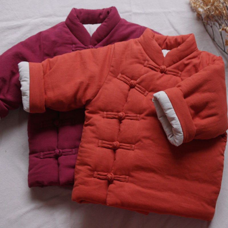 儿童手工棉衣唐装男童棉服过年装拜年服中式纯棉面料复古汉服棉袄
