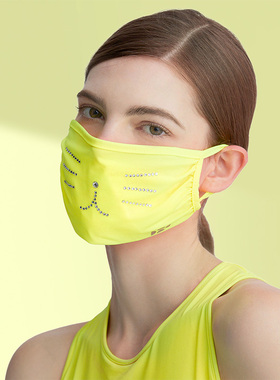 【官方正品】HOII防晒口罩水钻猫咪透气冰感防紫外线骑行全脸防晒