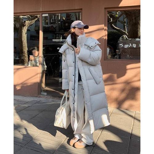 月光欧包过膝大被子羽绒服女冬季90白鸭绒抗冻超厚网红款