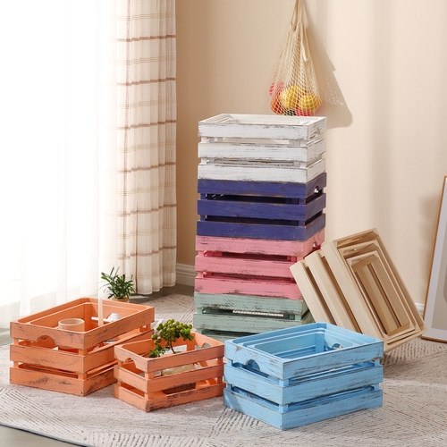 提手复古超市陈列展示定制木箱子