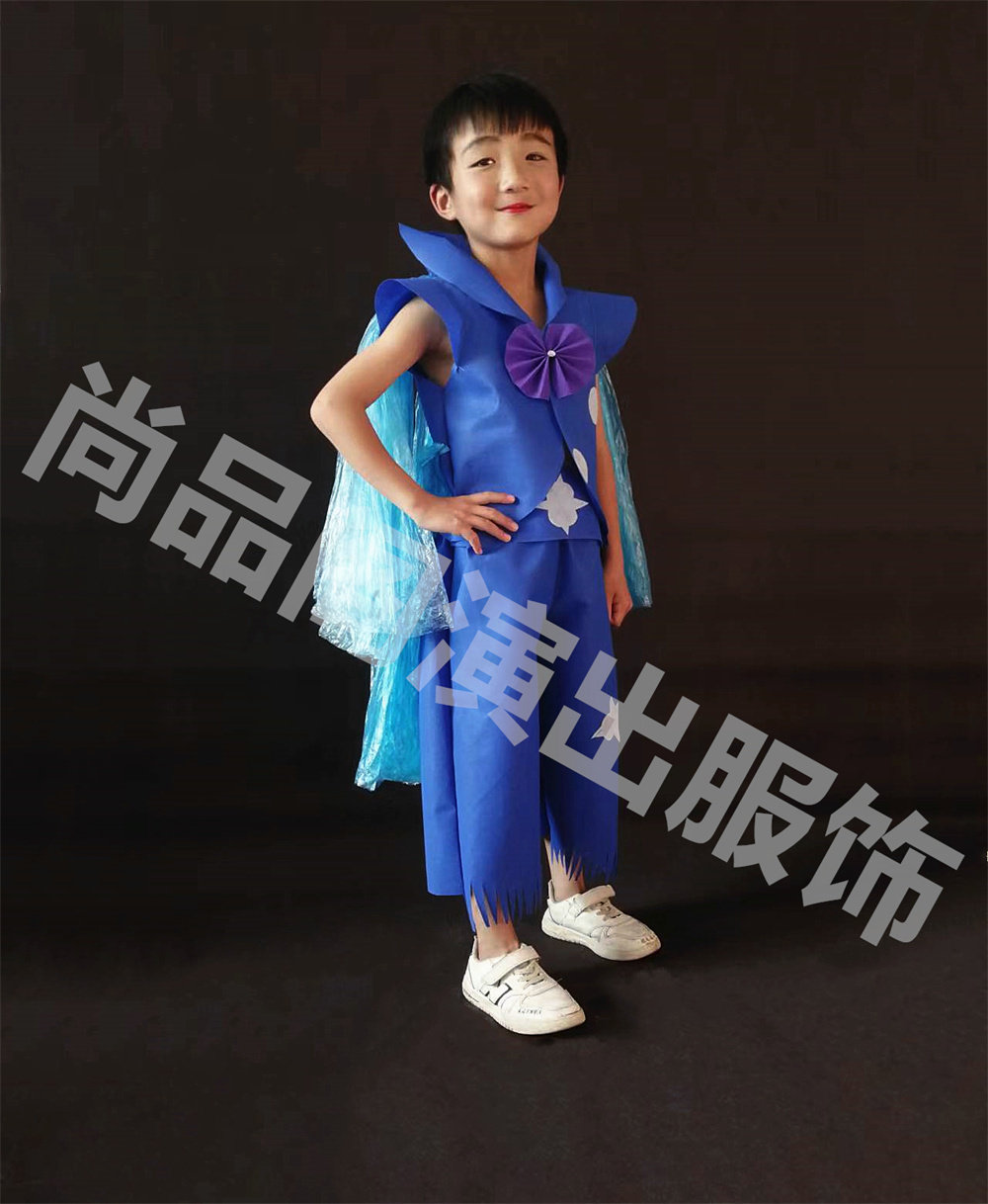 儿童环保演出服亲子装男孩女童时装秀塑料幼儿园白雪公主表演服装