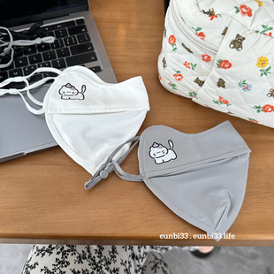原创便便猫咪冰丝防晒口罩50+防紫外线口罩面罩防晒