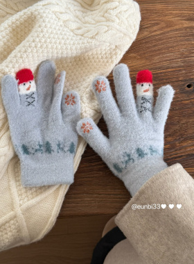 搓搓小手 一起过冬吧！可爱小雪人保暖手套 软糯质感可触屏分指