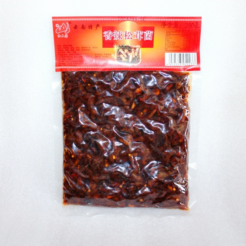 云南红土园即食鸡枞菌牛肝菌松茸菌280g山珍菌菇野生菌辣味零食