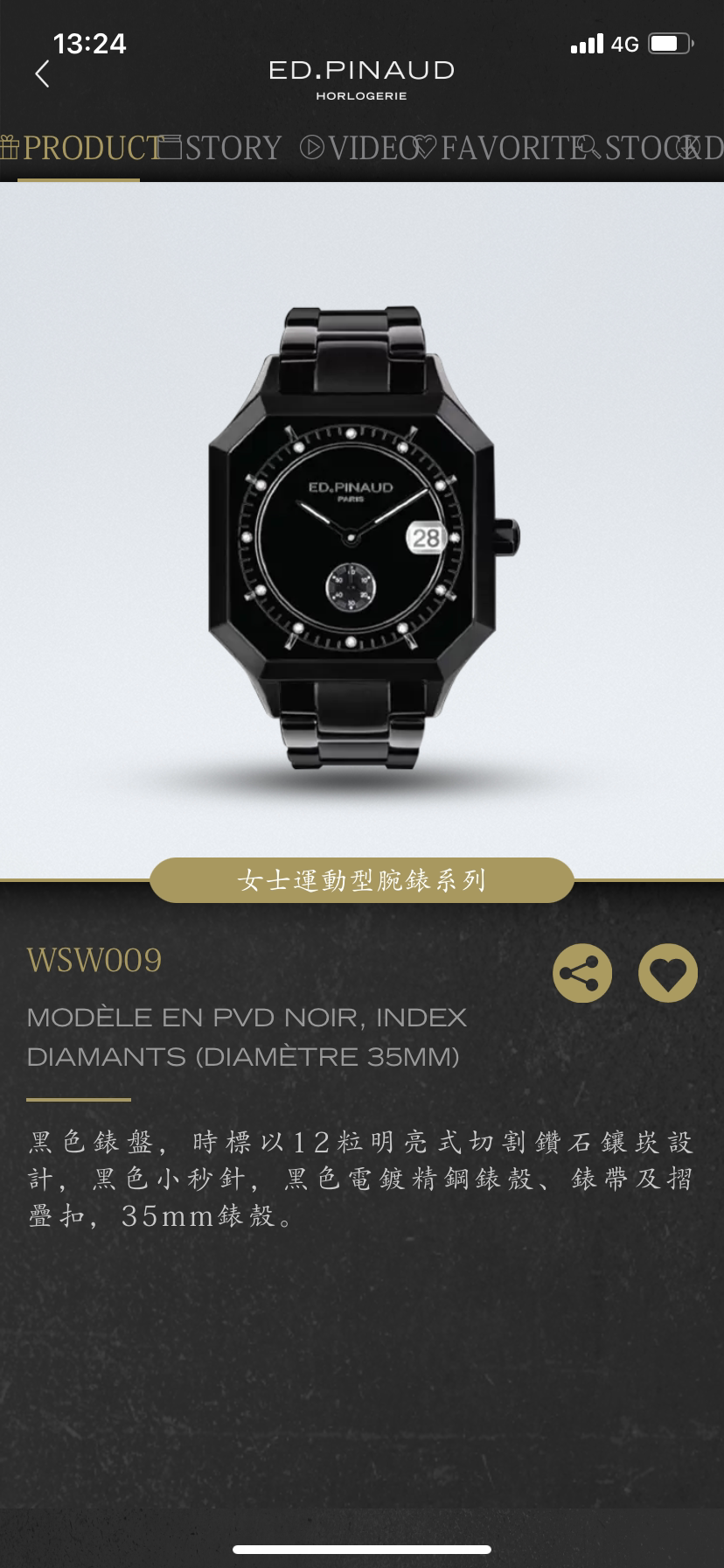 ed.pinaud 女士运动型腕表goldenbloom金花盛放系列 經典真愛手表