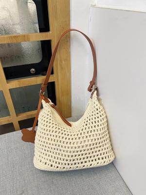 慵懒时刻托特包包女士2025新款小众高级感编织包海边手提单肩包女