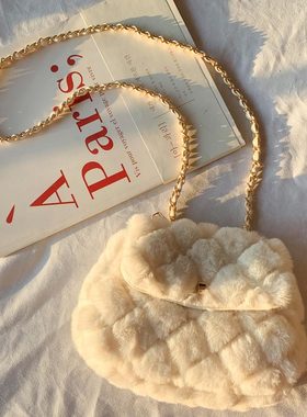 秋冬云朵羊羔毛毛包包女2025冬季新款韩版百搭单肩斜挎包小样家包