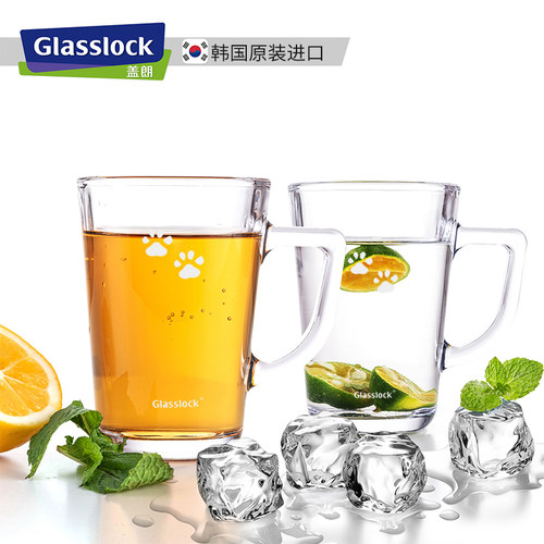 glasslock透明水杯猫爪杯4件套