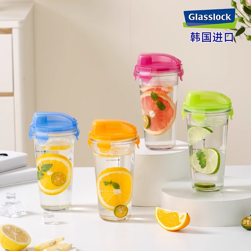 GLASSLOCK卡通刻度玻璃水杯