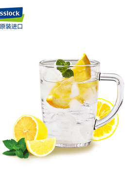 Glasslock韩国进口玻璃水杯350ml家用加厚耐热透明茶杯牛奶果汁杯