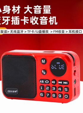 志科K82迷你收音机蓝牙音响便携式插卡播放器听歌户外随身听音响