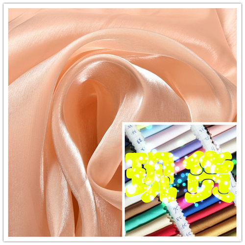 清风缎欧根纱面料现货涤纶亮丝缎面顺滑飘逸汉服女装网纱青风缎布