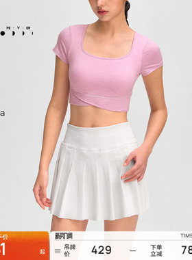 运动短袖春夏女紧身短款带胸垫高弹健身瑜伽T恤TP214 | 粒子狂热