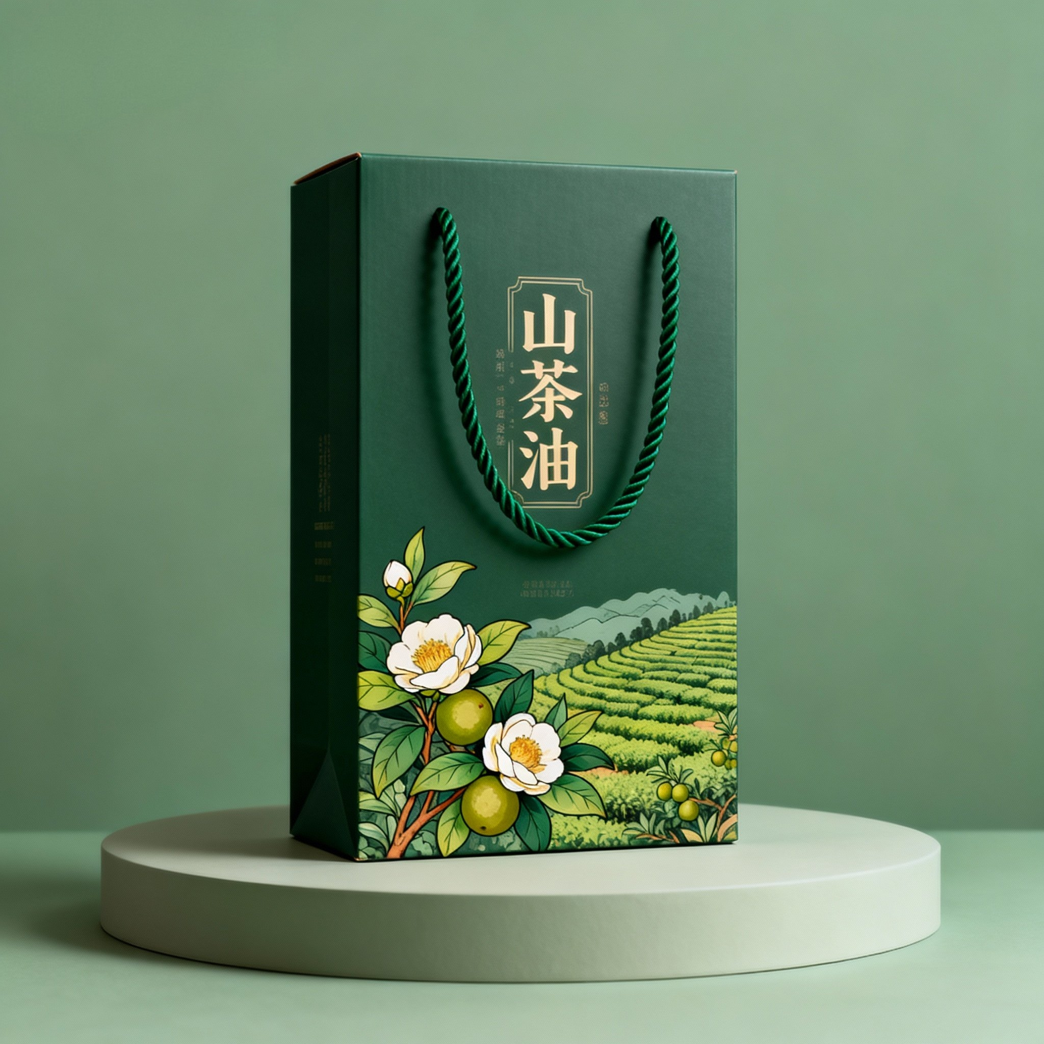 山茶油包装盒野生油茶籽油喜庆