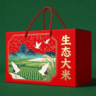 生态大米礼盒套盒五常稻花香盘锦蟹田米礼品盒 五谷杂粮包装纸箱