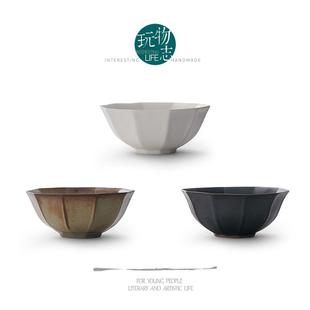 粗陶十边碗 米饭碗 中式 小号汤面碗 复古糖水碗 小汤碗 玩物志