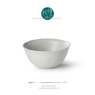 玩物志【初素米饭碗】米白色粗陶小汤碗 日式手工糖水碗 复古喝粥