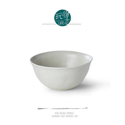 玩物志【初素米饭碗】米色粗陶