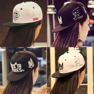 嘻哈帽子女棒球帽夏季 潮遮阳帽街舞街头平沿帽休闲男帽 鸭舌帽韩版