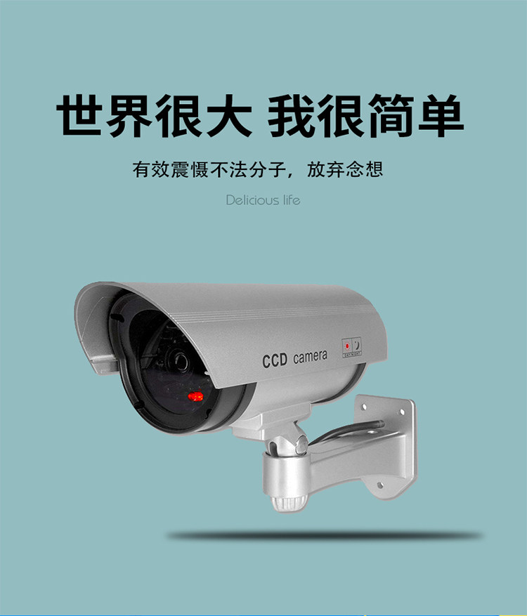 仿真摄像头假监控器枪机家用店铺防贼偷盗带灯闪探头模型室外防雨
