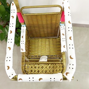 儿童藤椅车藤编车推车配件防啃咬防撞纯棉扶手套把手套护裆保护套