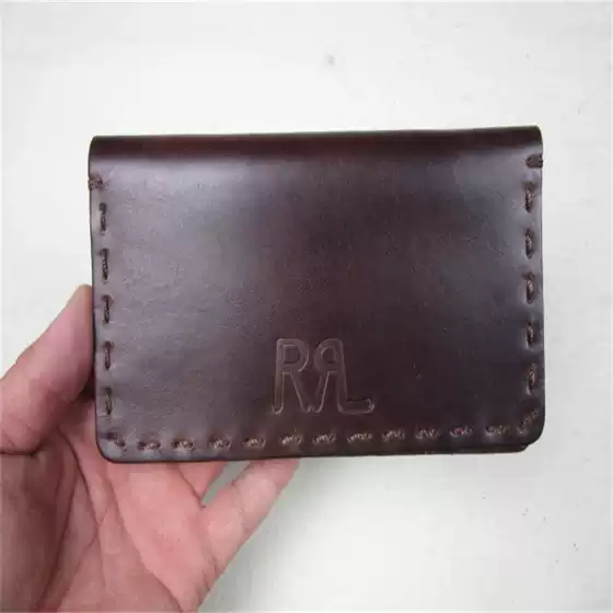 New Style? European and American Vintage Distressed Double Rrl Nostalgic Leather Wallet Made of Top-Grain Cowhide