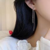 流苏冷淡风耳环女iu同款 时尚 耳线小众简约百搭显脸瘦无耳洞耳夹