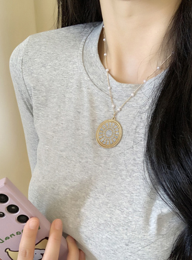 幸运罗盘简约项链饰品设计款国潮