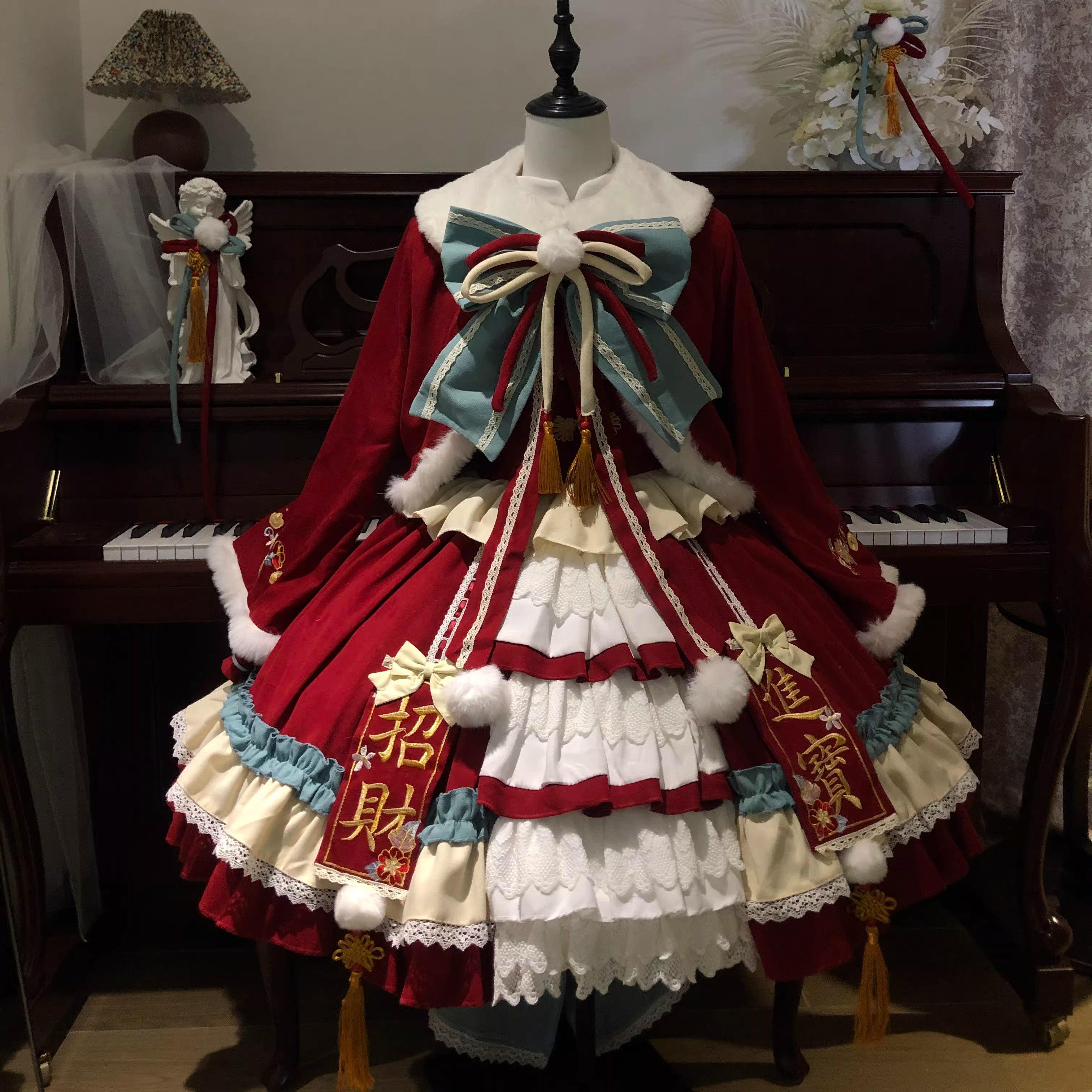 全款 招财进宝【新年战袍】久久原创Lolita中华风拜年跨年服三团,模玩/动漫/周边/娃圈三坑/桌游,lolita洛丽塔/软妹装/洋装,淘宝优惠券,粉丝福利购,淘宝优惠卷