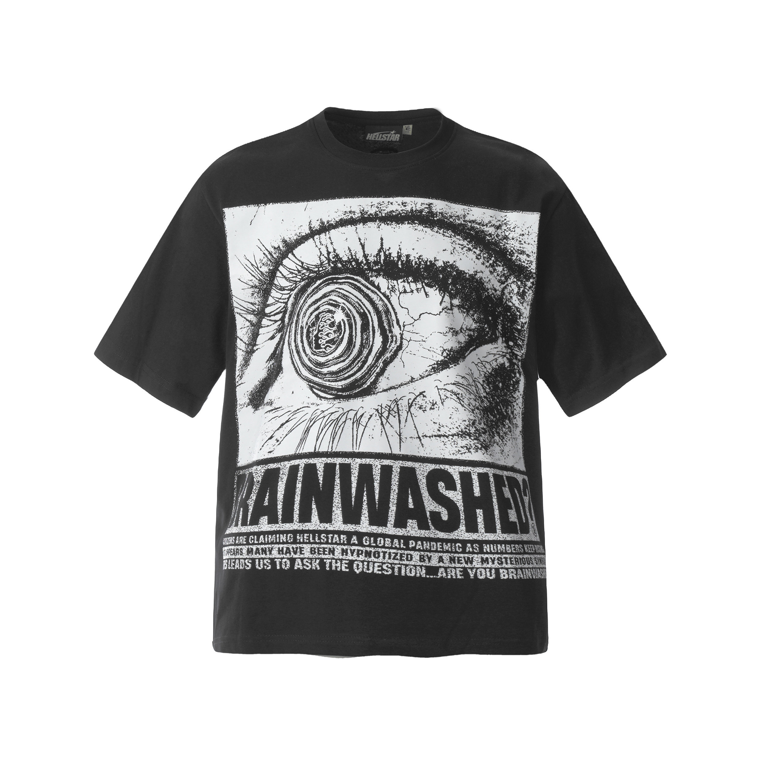 美式潮牌恶魔之眼字母印花T恤衫摇滚嘻哈高街休闲男宽松纯棉短袖