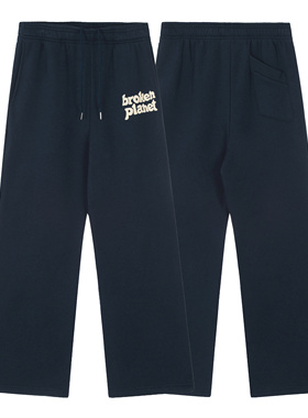 潮牌BROKEN PLANET美式加绒直筒长裤ins款发泡字母印花高街休闲裤