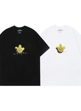 潮牌Travis Scott高街嘻哈简约印花美式ins重磅纯棉宽松夏短袖T恤