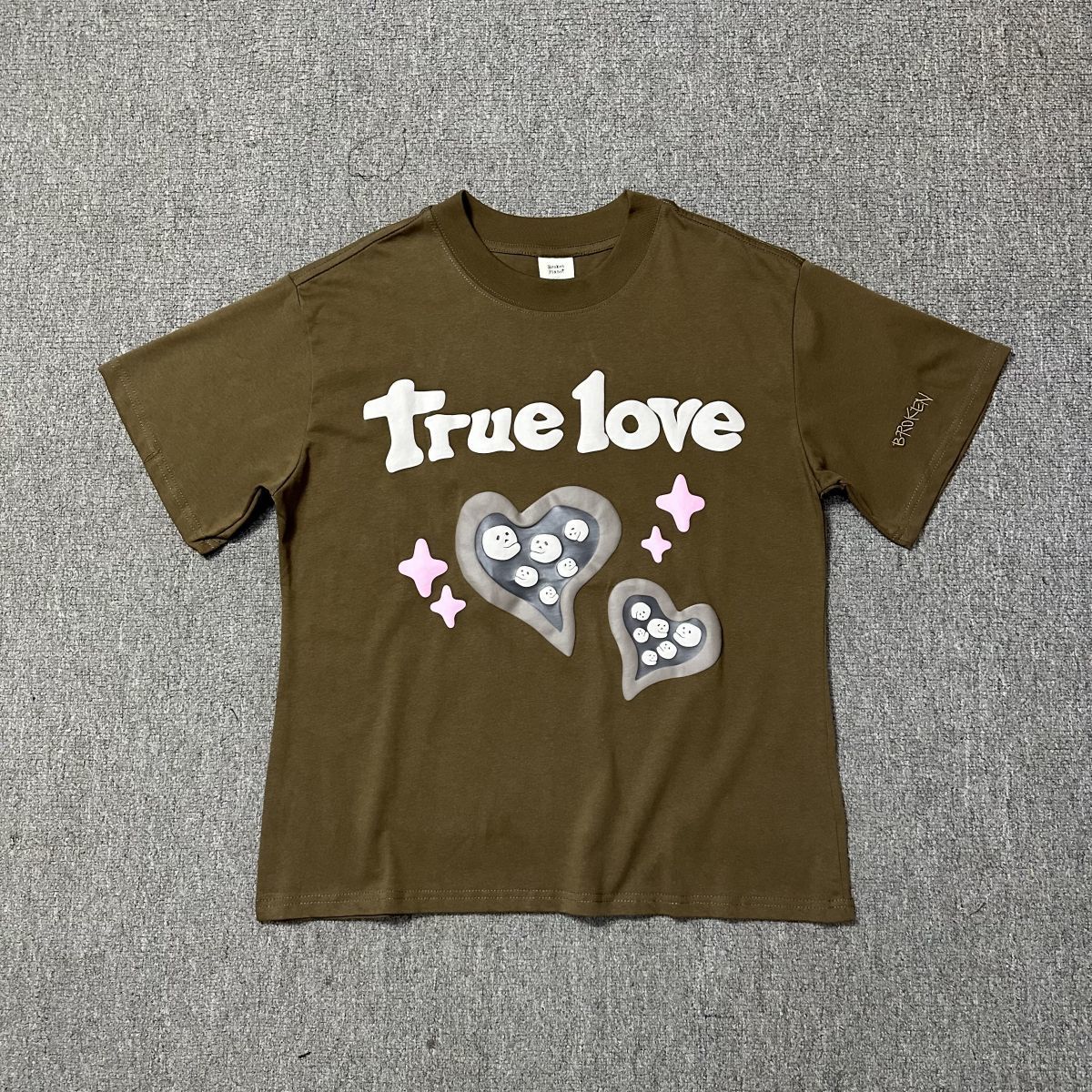 BROKEN PLANET爱心发泡字母印花美潮嘻哈高街ins纯棉圆领短袖T恤