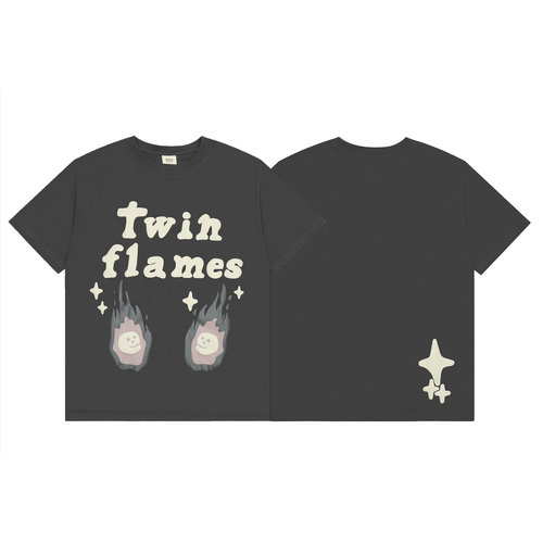 BROKEN PLANET美式火焰发泡字母印花潮牌嘻哈高街纯棉圆领短袖T恤